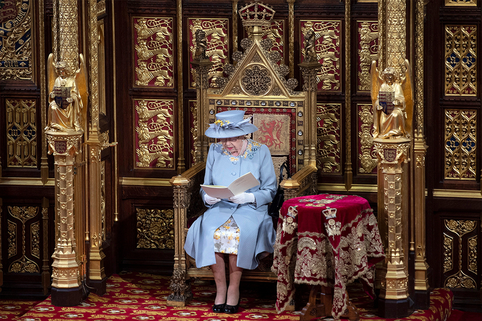 Queen giving her Speech to Parliament 2021