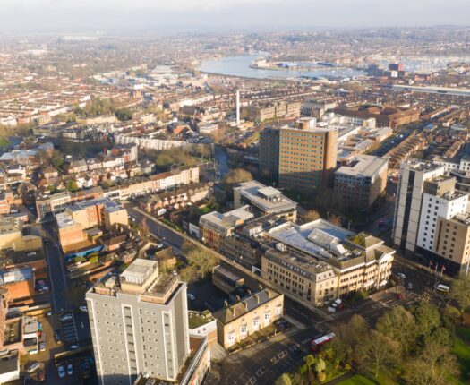 Bird eye view of Southampton area to link with social value in planning
